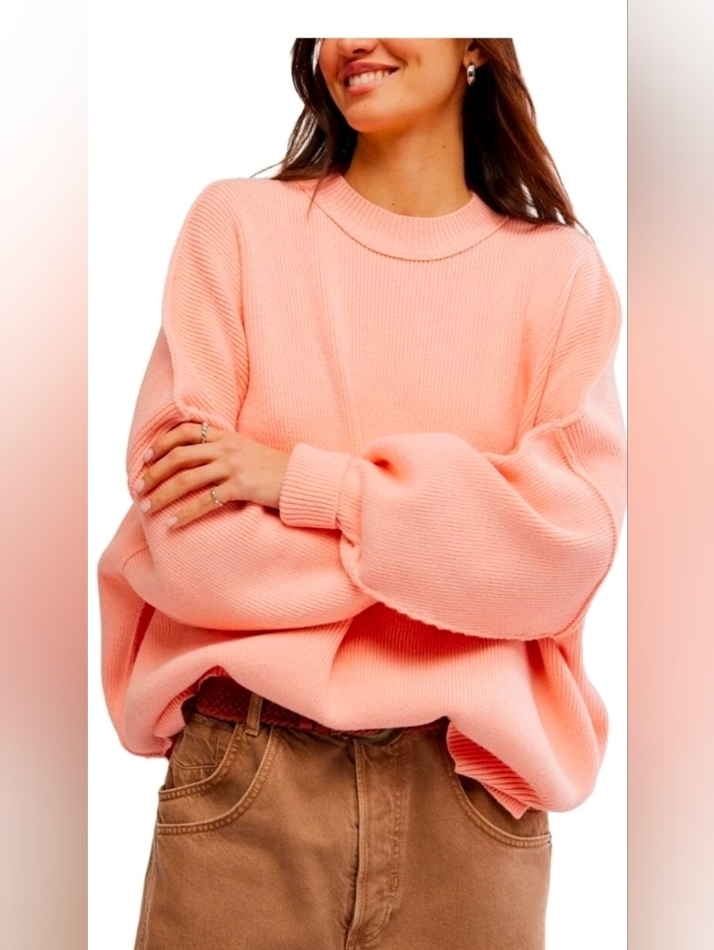 Free People Easy Street Tunic Crewneck Sweater | Size S NWT